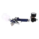 B Blesiya 重力給料　レギュレータ付き　0.3-0.68Mpa　0.6L　塗装スプレー　塗装ガン　エアスプレーガン　空気圧　HVLP