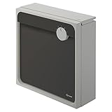 Qual 大型郵便物対応戸建郵便受箱(壁付タイプ) ライトグレー×ブラック 450mm×160mm×450mm