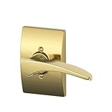 Schalge f170mnh605cenrh Polished Brass SingleダミーManhattanドアレバーで世紀の装飾ローズfor右利きドア