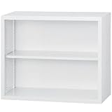 【HCB-A432K】 キャビネット 書庫 収納 完成品 A4サイズ対応 オープン書庫 上置き 戸棚 書棚 【オフィス家具市場オリジナル:日本製】 W880×D400×H730 ホワイトグレー