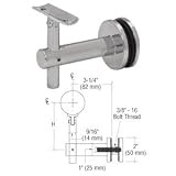 C.R. LAURENCE HR2JGBS CRL Brushed Stainless Sunset Series Glass Mounted Hand Rail Bracket by C.R. La