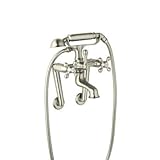Rohl AC7X-STN Cisal Exposed Tub Filler Mixer Without Unions In Satin Nickel with Cross Handles And M