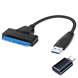 FRIGRAF 高速SATA - USB 3.0ケーブル SATA - USBアダプター 2.5インチ SSD & HDD用 2in1 SATAケーブル Type-C/Type-A (USB to 2.5 SSD HDD)。