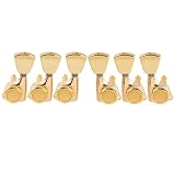 Musiclily Pro L3R3 ギターロック式ペグLocking Tuners エレキギター/アコースティックギター用、 ゴールドキーストーンボタン