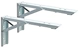 Alise jz005 – 2p 2個スプリング折りたたみシェルフブラケットHeavy Duty冷間圧延鋼Wall Hanging 10インチ長、ホワイト