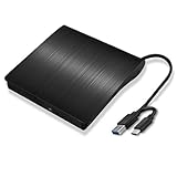 外付け DVD CDドライブ USB3.0＆Type-C両対応 高速データ転送 静音設計 薄型ポータブルデザイン Windows/Mac OS対応 ブラック