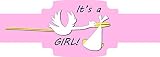 It 's A Girl 。( Stork ) 20パックの自己粘着型シガーバンド/ラベル