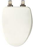 細長い高密度成形木製Toilet Seat with whisper-close withスタイリッシュ、安全brushed-nickel Easy Clean and変更ヒンジwith sta-ti