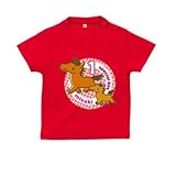 BabyChips お馬の親子(ピンク)(名入れ半袖ベビーTシャツ) 110 レッド
