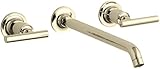 KOHLER K-T14417-4-AF Purist Two-Handle Wall-Mount Lavatory Faucet Trim with 10-1/4" Spout and Lever 