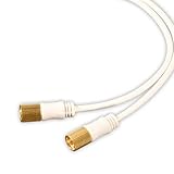 日本アンテナ テレビ接続ケーブル S2C 4K8K対応 5m S型スクリュープラグ-S型スクリュープラグ ホワイト CS2GRSW5C