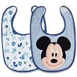 Disney Mickey Mouse 2 Piece Terry Cloth Bibs Gift Set by Disney