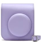 VOW&ZON INSTAX mini12 チェキ mini12 ケース 専用カメラケース ストラップ付 互換品［ライラックパープル］