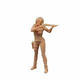 ZEDACAKAI 1/43 フィギュア銃で立っている男女ミニチュアサンドテーブル悪役シーン白は自分で着色する必要があります-No8