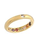 スターリングシルバーゴールドメッキレインボーリング。 (48) [並行輸入品]