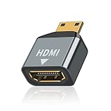 Poyiccot HDTV to ミニビデオ変換アダプタ、4Kの映像伝送対応と32Gbps デジタル信号伝送を実現する(タイプCオス - タイプAメス) 延長 4K@60Hz，1080P 高速のビデオ解像度 テレビ パソコン 接続用 （1個）