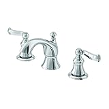 Aqueous 120B82CYBN Scroll Lavatory Faucet 2-Lever Handles Widespread, Brushed Nickel [並行輸入品]