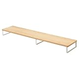 リヒトラブ パソコン台 モニター台 木目調 MDF 机上台 スリム ナチュラル 幅100×奥行20×高さ8cm ロータイプ 耐荷重15kg A8005-35