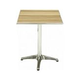 ガーデンテーブル アルミ+ウッド オーク材四角天板600X600mm