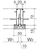YKKAP窓サッシ オプション フレミングJ 連窓方立 直線方立[50見付]：[高370mm] [YW]ホワイト