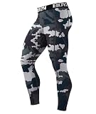 [Boyzn] メンズ スポーツタイツ フォーシーズン 【UVカット 吸汗速乾】 コンプレッションウェア ストロングストレッチパンツ フィットネスウェア ランニングタイツ パワーストレッチ Camo Army Green-L