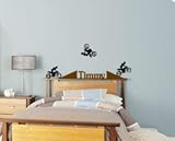 Motorcycle Dirtbike Personalized保育園デカールビニール壁Peel and stick-36 X 15インチ