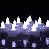 12個セット フレイムレス フローティング キャンドル 電池稼働 ティーライト キャンドル - 装飾 結婚式 クリスマス 誕生日 バレンタイン 感謝祭 フェスティバル