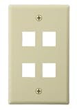 Leviton 41080-4IL QuickPort Wallplate For Large Connectors Single Gang 4-Port Ivory [並行輸入品]