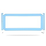 LVZAIXI 折り畳み式の子供用ベッドバッフル衝撃吸収式のベッドフェンスベッドガードレールの反落下防止 (色 : Blue, サイズ さいず : 2m)