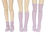 【Petite Marie】1/3 MDD MSD対応 プレーン ソックスベアテレコ3点セットソックス ハイソックス オーバーニーハイソックス 左右指定ソックス ラベンダー 靴下 カジュアル 40cm ドール BJD 人形服【プティットマリエ】[No.0092]