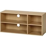 テレビラック/テレビ台 【ナチュラル】 幅89cm 24型～37型対応 収納棚付き