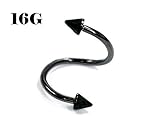 スパイラルバーベル サージカルステンレス16Gへそピアス軟骨ピアスヘリックス口ピアスボディピアスボディーピアス16ゲージ12mm