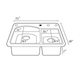 Swaoi|#Swanstone KS02518DB.072 18-In X 25-In Solid Surface Kitchen Sink 1-Hole, Pebble, [並行輸入品]