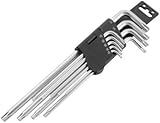 BikeMaster 9個セキュリティl-torx & s-torxレンチセット&ホルダーl-torx
