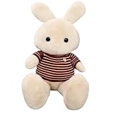 Kwueiitウサギ ぬいぐるみ 特大 うさぎ 抱き枕 可愛い 大きい ぬいぐるみ クリスマス 誕生日プレゼント (60cm,カーキ)
