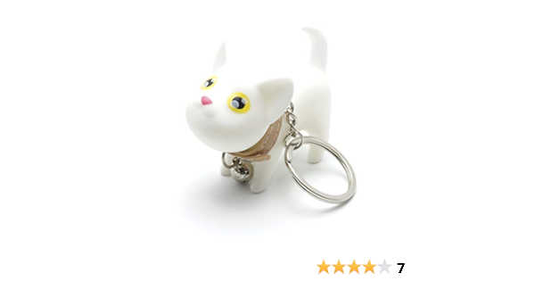 Amazon Co Jp 猫 キーホルダー キーリング ねこ キャット かわいい 鍵 かぎ プレゼント ストラップ 白猫 ホビー