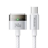 Mcdodo USB-C to Mag-safe 3 磁気充電ケーブル 140W急速充電 Mag-safe3充電ケーブル マグセーフ3 充電コード ノートPCコード アルミ合金と透明TPEデザインのシェル 頑丈なナイロン編み MacBook Pro（M5/M4/M3/M2/M1 チップ）、MacBook Air（M4/M3/M2 チップ）など対応 ホワイト 型番CA-2071