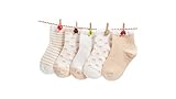 clearly ベビー・キッズ用靴下 シンプル薄手 5足セット 1～10歳くらいまで (7～10歳(約16～19cm), ベージュ)