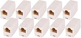 【Amazon限定】LANケーブル用中継コネクタ コンパクト ギガビット RJ45 延長 Cat7 Cat6 Cat5eコネクタ プラグ 8P8C メス-メス (10個, ベージュ)