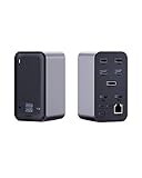 Hagibis デュアルUSB Cドッキングステーション 4K トリプルディスプレイモニター USB-Cハブ 電源不要 MacBook Mac OS Windows 2 HDMI DP USB-C 3.0 87W PD RJ45 AUX 6 USBポート(4K/60Hzディスプレイポート)