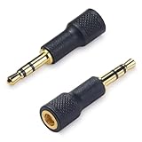 okcsc 3.5mm HD650 変換 変換コネクタ イヤホンジャック 変換 両端3.5mm（オス）-HD650用（メス） HE4XX・HE-350・HE1000に適合 2個セット ブラック