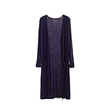 【TaoTech】 カーディガン 110cm モダール ロング丈 9色 薄手 体型カバー UVカット レディース (ネイビー, フリーサイズ)