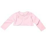 (アイム)iiniim　ベビー　子供用　幼児　ボレロ　長袖　カーで　棉　キッズ服装　子供ボレロ　ガールズ　トップス　付き上着　レース　フリル　薄手　カーディガン　誕生日 ピンク-タイプ１ タグ：120