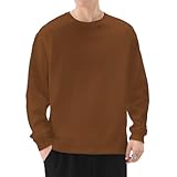 [Ｋａｙｉｙａｓｕ] Tシャツ メンズ 長袖 9.2オンス 肉厚生地 ロンT インナー おおきいサイズ クルーネック 100綿 透けない 秋服(コーヒー XL)