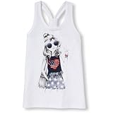 ザ・チルドレンズプレイス THE CHILDREN'S PLACE/ ガールアメリカスリーブレスインベリッシュファッショニスタキーホールレーサーバックトップ ホワイト トップス半袖Tシャツ 4歳【並行