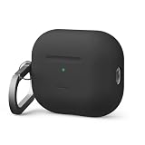 【elago】 AirPods Pro3 対応 ケース 耐衝撃 落下防止 カラビナ 付 おしゃれ シリコン カバー ワイヤレス充電 対応 シンプル シリコンケース [ AirPods Pro 3 エアーポッズプロ3 エアポッツプロ 第3世代 対応 ] case SILICONE HANG CASE ブラック