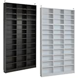 1cmピッチラック 薄型本体＋上置きセット（オープンタイプ） [幅128cm×奥行16.5cm]ダークブラウン