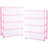 ワイド チェスト 収納ケース 4段 2個組 チェリーピンク 日本製 MJ-W4-2TPI