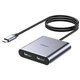 USB C to デュアル DisplayPort MST ハブ スプリッター デュアルモニター 4K@60Hz対応 USB Type-C to 2×DisplayPort 1.2 変換アダプター Windows ノートPC対応 Thunderbolt3対応