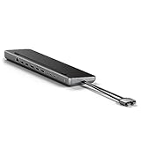 SATECHI 10 in 1 USB-C デュアルディスプレー ドッキングステーション スタンド（SATA/NVMe SSDエンクロージャー、デュアル4K HDMI、Displayポート、USB-A/USB-C 10Gbps高速データ転送、75W急速充電、有線LAN イーサネット付、MacBook Air & Pro対応）